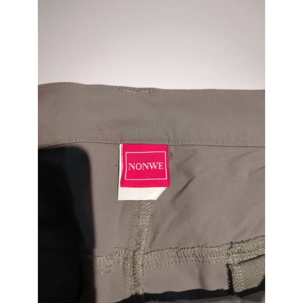 NONWE Mens Convertible Cargo Hiking Pants Sz 32x30.5 Khaki Zip Off Gorpcore